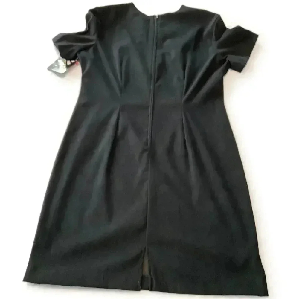 NWT Sweet Miranda Black Colorblock V Neck Short Sleeve Knee Length Dress Size 18 - Picture 3 of 3